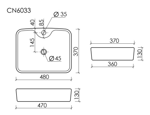 Накладная раковина Ceramicanova ELEMENT CN6033, белый глянец фото 8