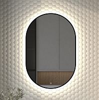 Зеркало DEFESTO AURA DF 2925S с окантовкой и LED-подсветкой 60x90 см., сенсорный выключатель, 4500 K