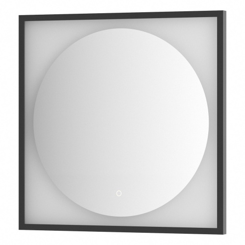 Зеркало DEFESTO ECLIPSE DF 2222S в багетной раме с LED-подсветкой 70x70 см., сенсорный выключатель, черная рама, 4500 K фото 4
