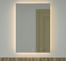 Зеркало DEFESTO GLOW DF 2519S с фацетом и LED-подсветкой 70x100 см., сенсорный выключатель, 3000 K
