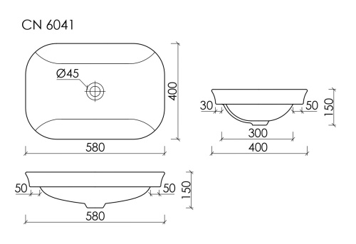 Раковина Ceramicanova ELEMENT CN6041, белый глянец фото 7