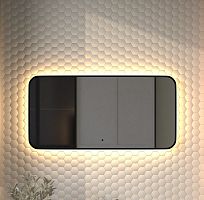 Зеркало DEFESTO AURA DF 2975RH с окантовкой и LED-подсветкой 100x50 см., ИК - выключатель, 3000 K
