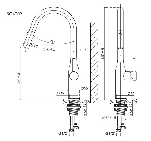 Смеситель для кухни Sancos Grand SC4002BNG, нержавеющая сталь фото 12