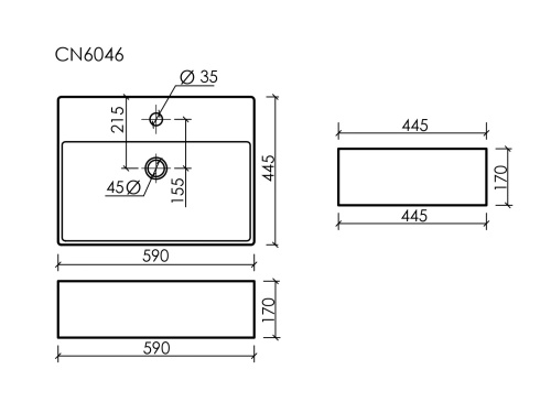 Накладная раковина Ceramicanova ELEMENT CN6046, белый глянец фото 9