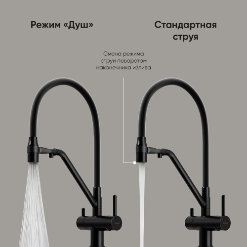 Смеситель для кухни Sancos Dora SC4003MB, матовый черный фото 7