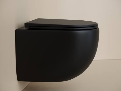 Подвесной унитаз Ceramicanova UP CN4007MB с крышкой-сидением,черный матовый фото 8