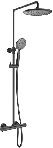 Душевая стойка Vincea Desire VSFS-1D0TGM термостатическая, вороненая сталь