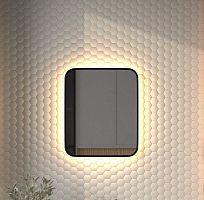 Зеркало DEFESTO AURA DF 2973 с окантовкой и LED-подсветкой 50x60 см., без выключателя, 3000 K