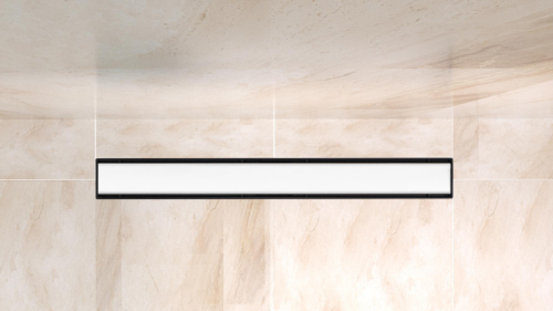 Душевой трап (лоток) BelBagno LUCE BB-LD-LUCE-90-BIANCO, 85 см, решетка 2в1 белая/под плитку фото 2