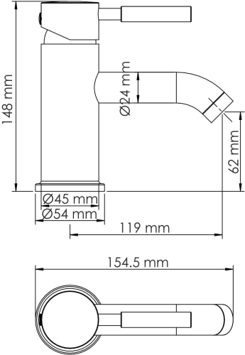 Смеситель для раковины WasserKRAFT Wern 4205, никель фото 4