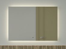 Зеркало DEFESTO GLOW DF 2509RH с фацетом и LED-подсветкой 100x70 см., ИК - выключатель, 4500 K