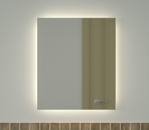 Зеркало DEFESTO GLOW DF 2506 с фацетом и LED-подсветкой 60x70 см., без выключателя, 4500 K