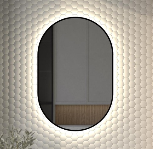 Зеркало DEFESTO AURA DF 2925 с окантовкой и LED-подсветкой 60x90 см., без выключателя, 4500 K
