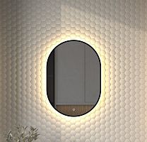 Зеркало DEFESTO AURA DF 2933S с окантовкой и LED-подсветкой 50x70 см., сенсорный выключатель, 3000 K