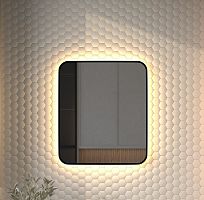 Зеркало DEFESTO AURA DF 2976 с окантовкой и LED-подсветкой 60x70 см., без выключателя, 3000 K