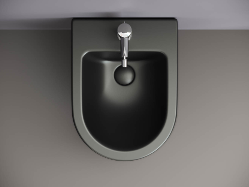 Биде подвесной Ceramicanova Metropol  черное матовое фото 7