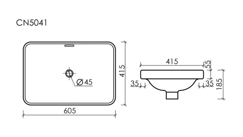 Раковина Ceramicanova ELEMENT CN5041, белый глянец фото 8