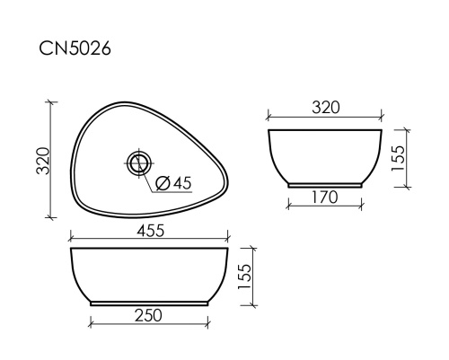 Раковина Ceramicanova ELEMENT CN5026, белый глянец фото 6