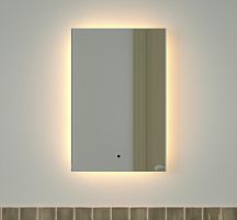 Зеркало DEFESTO GLOW DF 2512R с фацетом и LED-подсветкой 40x60 см., ИК - выключатель, 3000 K