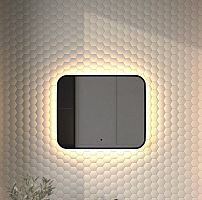 Зеркало DEFESTO AURA DF 2973RH с окантовкой и LED-подсветкой 60x50 см., ИК - выключатель, 3000 K