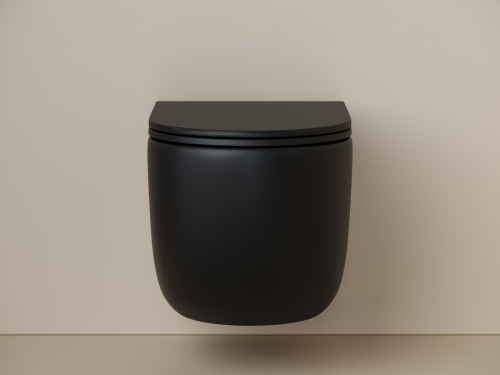 Подвесной унитаз Ceramicanova UP CN4007MB с крышкой-сидением,черный матовый фото 7