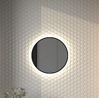 Зеркало DEFESTO AURA DF 2982 с окантовкой и LED-подсветкой Ø50 см., без выключателя, 4500 K