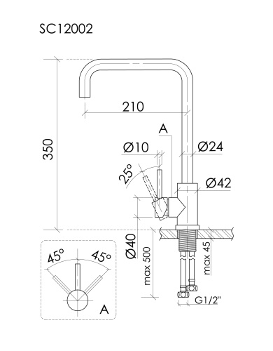 Смеситель для кухни Sancos Stainless SC12002SS, нержавеющая сталь фото 8
