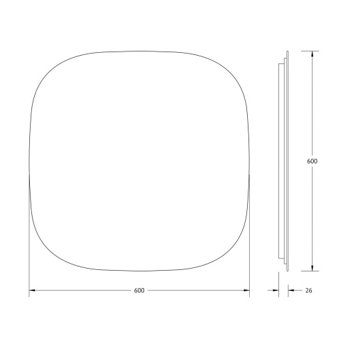 Зеркало DEFESTO OPTI DF 2849 с LED-подсветкой 60x60 см., без выключателя, 4500 K фото 5