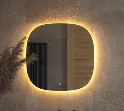 Зеркало DEFESTO OPTI DF 2859S с LED-подсветкой 60x60 см., сенсорный выключатель, 3000 K