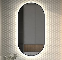 Зеркало DEFESTO AURA DF 2926 с окантовкой и LED-подсветкой 60x120 см., без выключателя, 4500 K