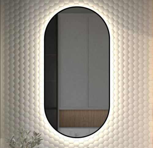 Зеркало DEFESTO AURA DF 2926 с окантовкой и LED-подсветкой 60x120 см., без выключателя, 4500 K