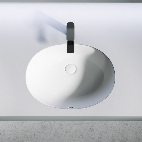 Раковина встраиваемая снизу Ceramicanova Element CN6076, белый глянец фото 4