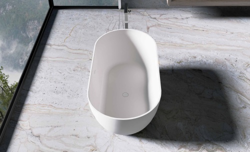 Ванна из искусственного камня Vincea VBT-4S04MW, 1700*800*560, белый мат., слив-перелив в комплекте фото 4