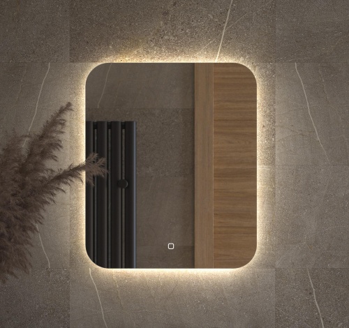 Зеркало DEFESTO OPTI DF 2803S с LED-подсветкой 50x60 см., сенсорный выключатель, 4500 K