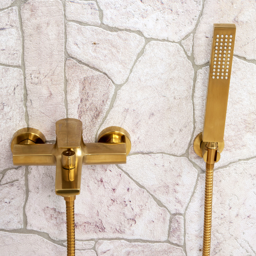 Смеситель для ванны и душа WasserKRAFT Aisch 5501, PVD-покрытие "матовое золото" фото 3