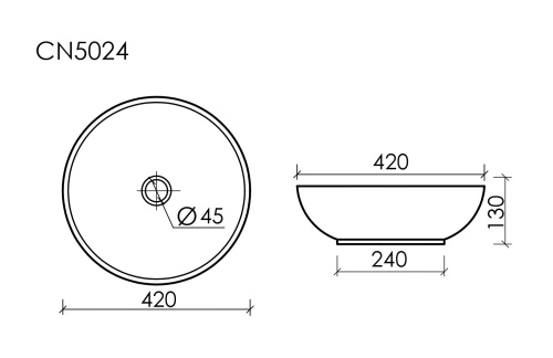 Накладная раковина Ceramicanova ELEMENT CN5024, белый глянец фото 7