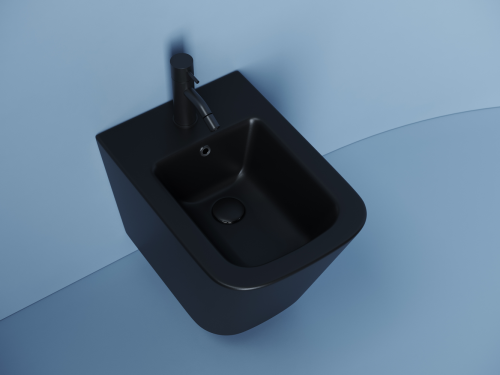 Биде подвесной Ceramicanova Union CN4010MB черное матовое фото 5