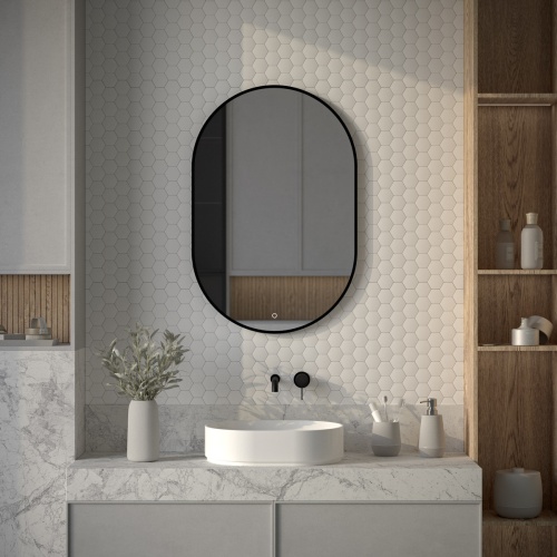 Зеркало DEFESTO AURA DF 2935S с окантовкой и LED-подсветкой 60x90 см., сенсорный выключатель, 3000 K фото 3