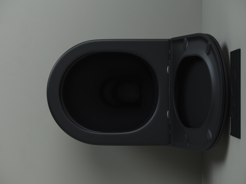 Унитаз приставной напольный Ceramicanova Metropol CN4004MB с крышкой-сидением, черный матовый фото 5