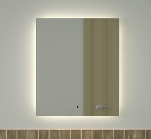 Зеркало DEFESTO GLOW DF 2506R с фацетом и LED-подсветкой 60x70 см., ИК - выключатель, 4500 K