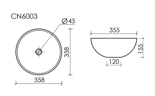 Раковина Ceramicanova ELEMENT CN6003, белый матовый фото 6