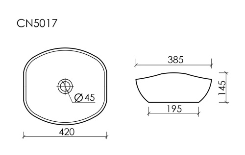 Раковина Ceramicanova ELEMENT CN5017, белый глянец фото 7