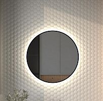 Зеркало DEFESTO AURA DF 2984R с окантовкой и LED-подсветкой Ø70 см., ИК - выключатель, 4500 K