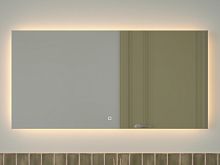 Зеркало DEFESTO GLOW DF 2518SH с фацетом и LED-подсветкой 120x60 см., сенсорный выключатель, 3000 K