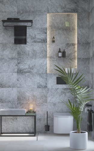 Полка Artwelle Schwarz 7781 для полотенец 60 см, чёрный матовый фото 6