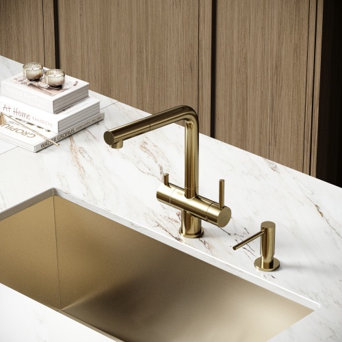 Смеситель для кухни Sancos Spin SC4015BG, брашированное золото фото 3