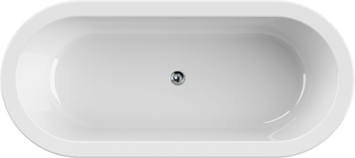 Акриловая ванна Cezares SLIM CENTRAL 180х80 см., отдельностоящая, овальная, с каркасом, со сливом-переливом, черная, матовая фото 2