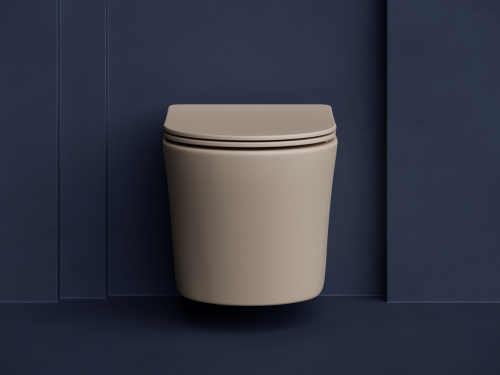 Подвесной унитаз Ceramicanova Balearica CN6000MC с крышкой-сидением, капучино матовый фото 3