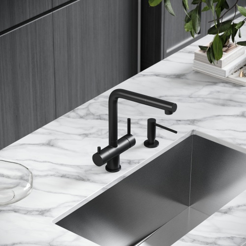 Смеситель для кухни Sancos Spin SC4015MB, черный матовый фото 2