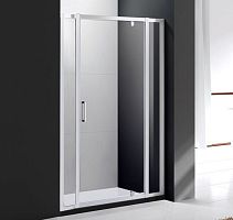 Душевая дверь в нишу Cezares 150x195 MOLVENO-BA-12-100+50-C-Cr-IV, стекло прозрачное, профиль хром